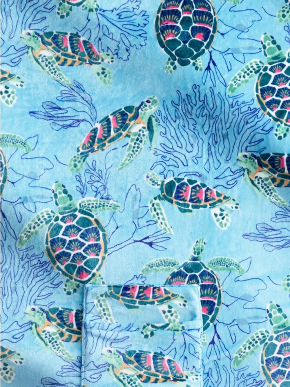 Vera Bradley Sea Turtle Print Throw Blanket - Light Blue, Pink, Teal, Gold